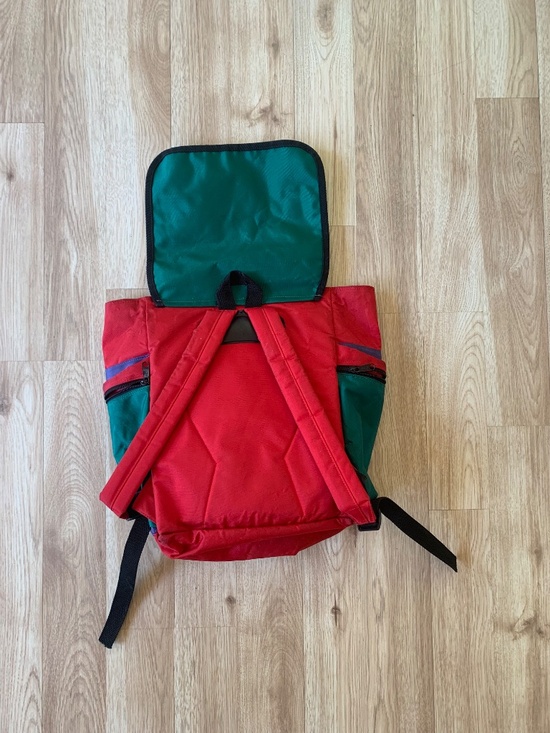 Vintage 80s/90s GAP Red Purple Green Backpack – Retro Colorblock Streetwear main image 3